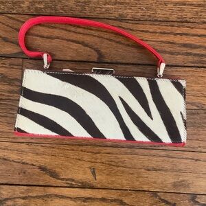 Vintage Adrian Vitadini Stylish Zebra Print Clutch